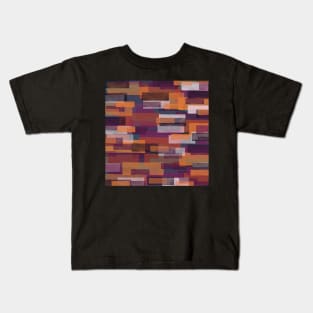 Abstract pattern made of horizontal stripes in different sizes and colors Kids T-Shirt